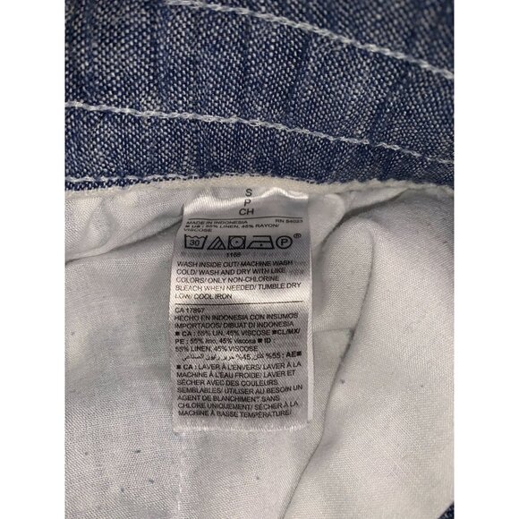 Old Navy Women's Blue White Striped Drawstring Linen Pants Size Small - Picture 7 of 12